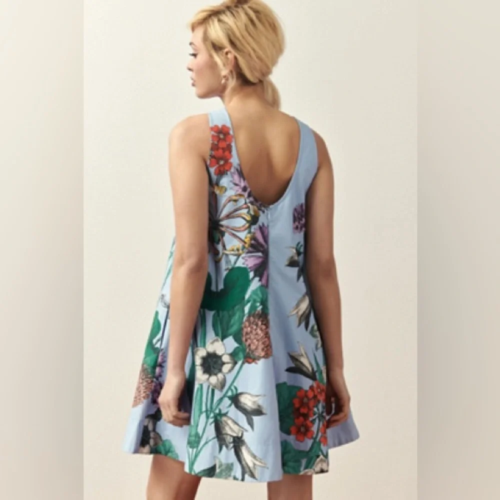 Nwot Maeve Pale Blue Floral Slip Dress with Multicolor Blooms - Picture 5 of 5